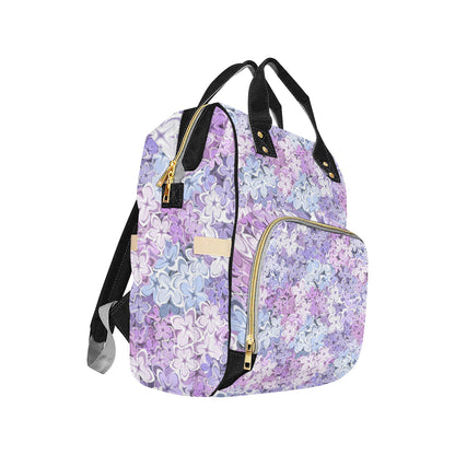 Lilac Pattern Print Design LI01 Diaper Bag Backpack