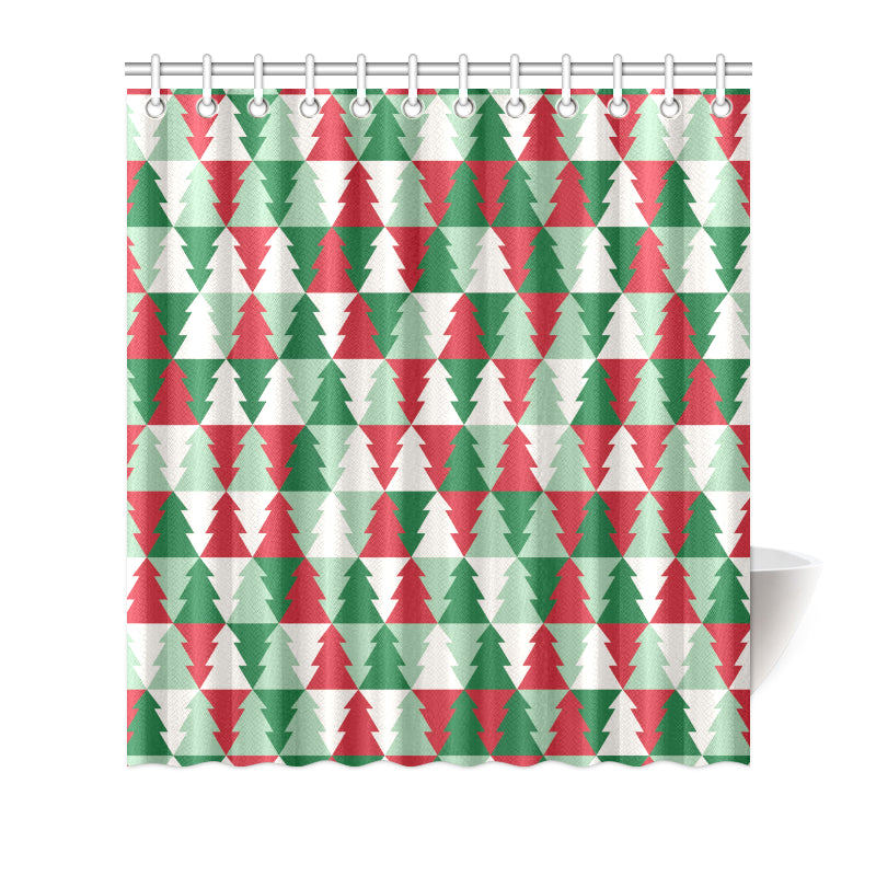 Christmas Tree Pattern Print Design 01 Shower Curtain