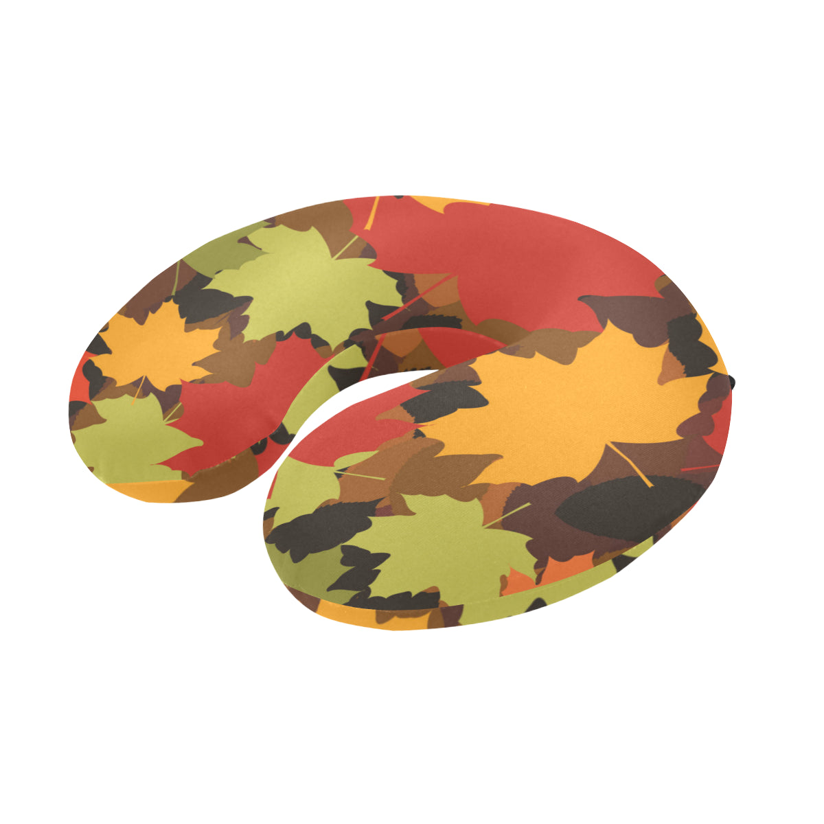 Maple Leaf Pattern Print Design 05 U-Shaped Travel Neck Pillow