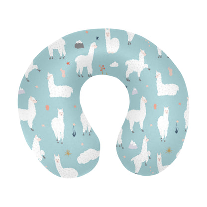 Alpaca Pattern Print Design 02 U-Shaped Travel Neck Pillow