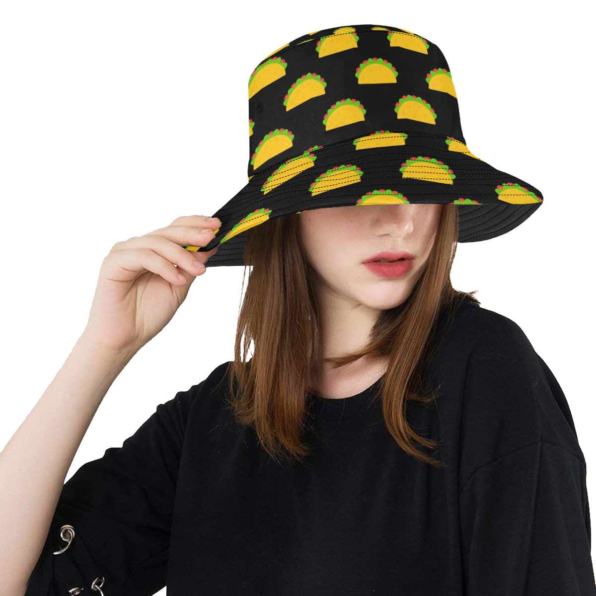 Taco Pattern Print Design TC06 Unisex Bucket Hat