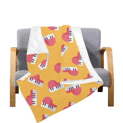 Piano Pattern Print Design 02 Premium Quilt