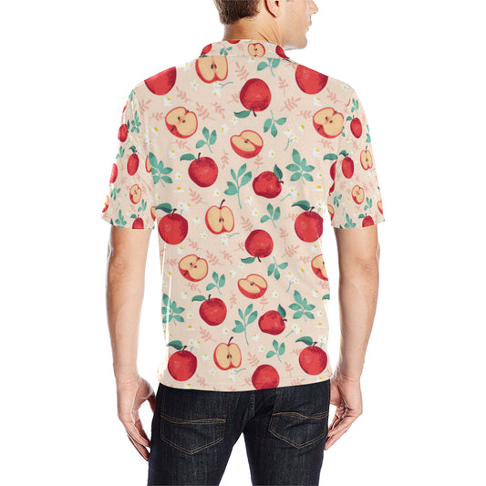 Apple Pattern Print Design AP06 Men Polo Shirt
