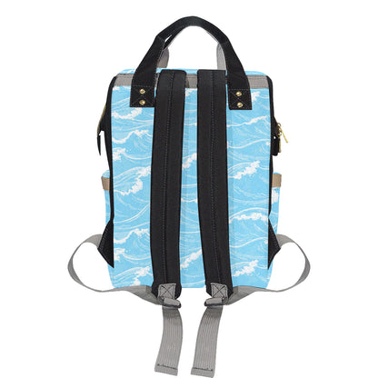 Ocean Wave Pattern Print Design A01 Diaper Bag Backpack