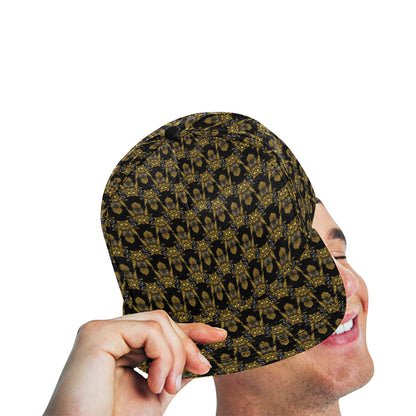 Steampunk Gold Owl Design Themed Print Snapback Cap