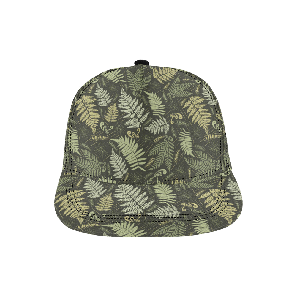 Fern Leave Green Print Pattern Snapback Cap