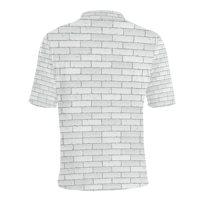 Brick White Pattern Print Design 03 Men Polo Shirt