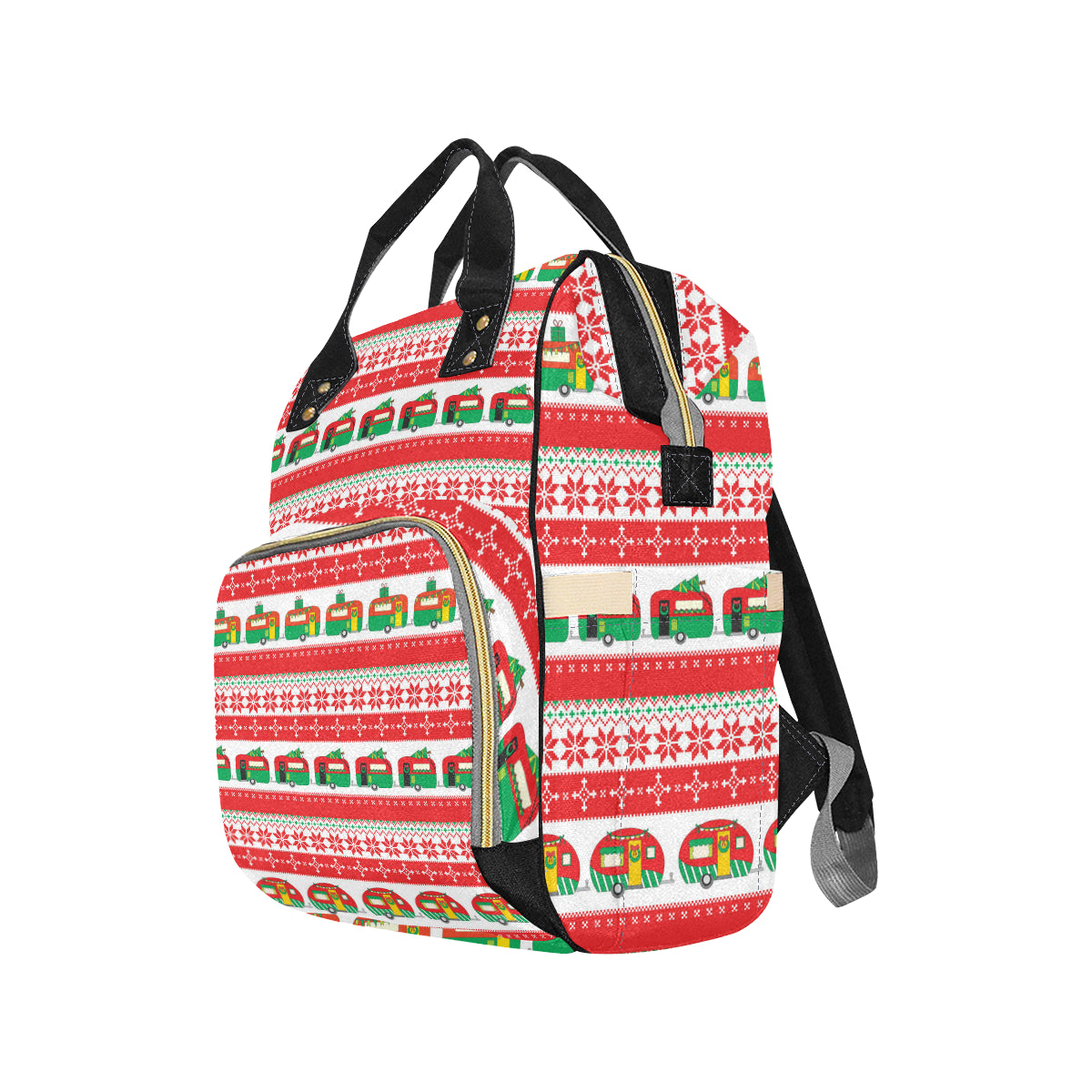 Camper Camping Ugly Christmas Design Print Diaper Bag Backpack