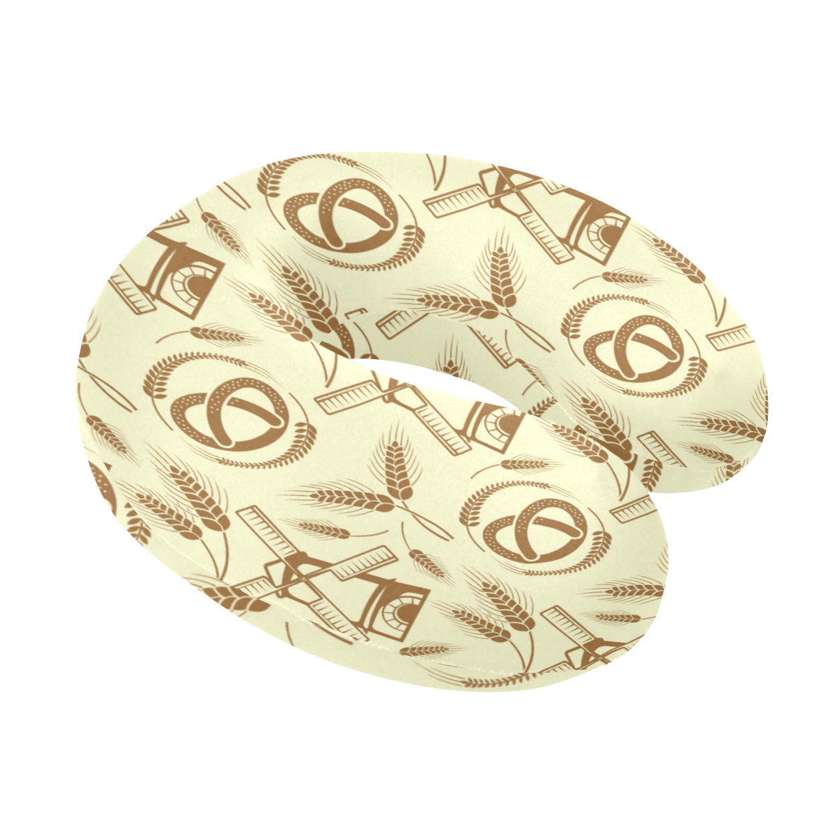 Agricultural Windmills Print Design 03 U-Shaped Travel Neck Pillow