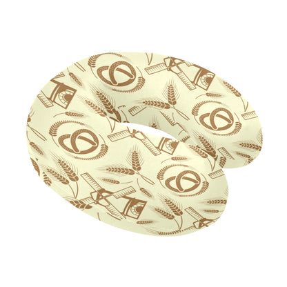 Agricultural Windmills Print Design 03 U-Shaped Travel Neck Pillow