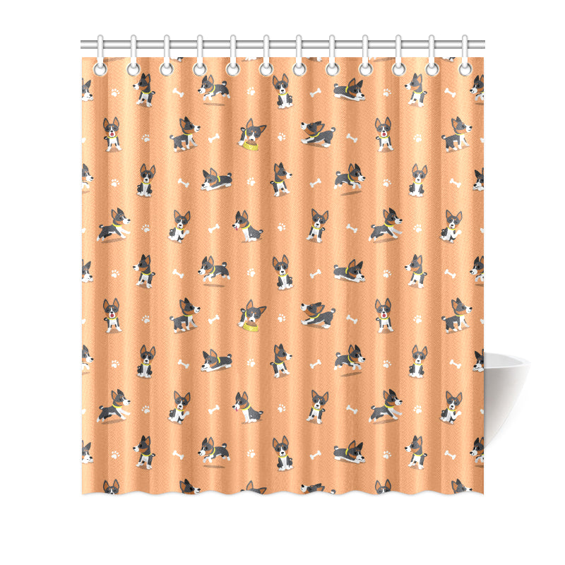 Basenji Pattern Print Design 01 Shower Curtain