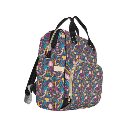 Mermaid Pattern Print Design 08 Diaper Bag Backpack