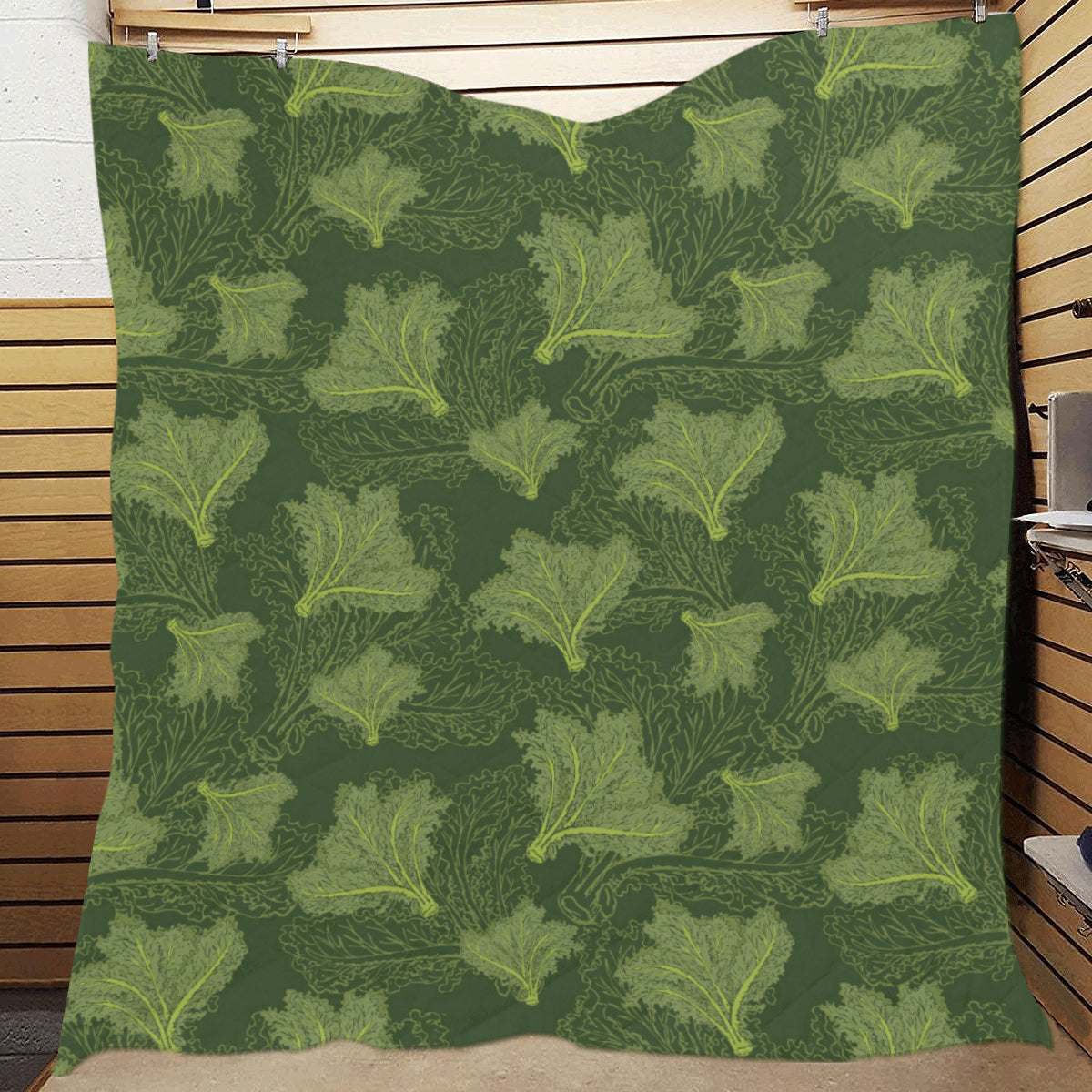 Kale Pattern Print Design 01 Premium Quilt