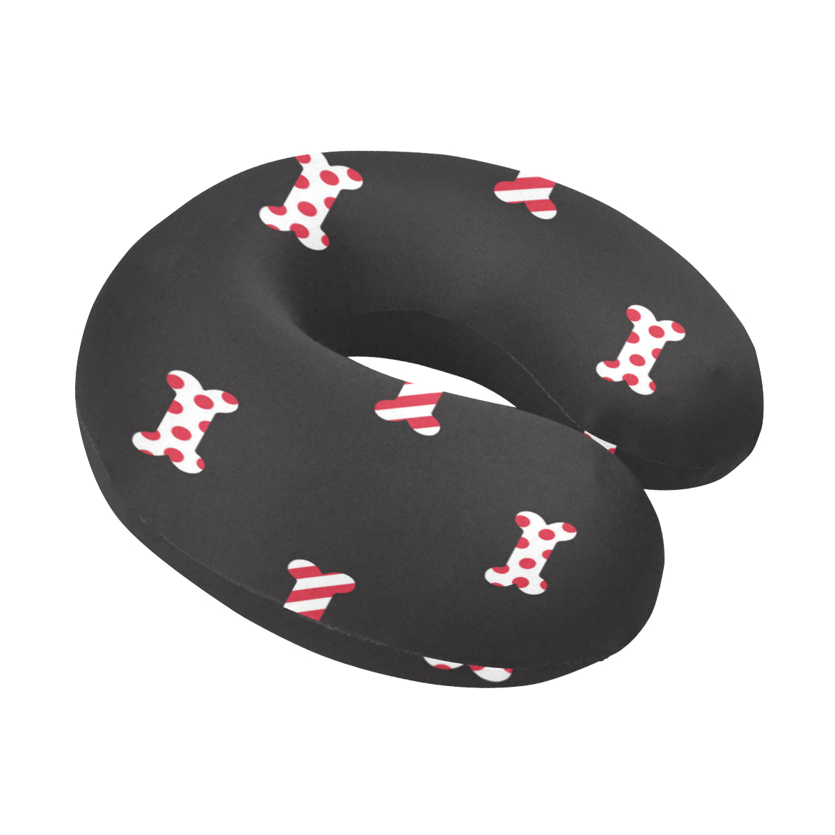 Dog Bone Pattern Print Design 04 U-Shaped Travel Neck Pillow