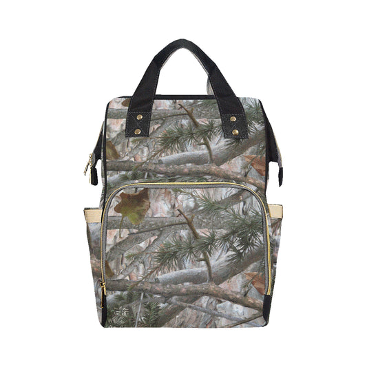 Camo Realistic Tree Forest Pattern Diaper Bag Backpack