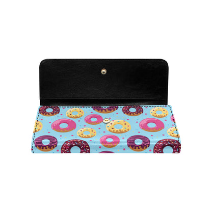 Donut Pattern Print Design DN07 Women's Trifold Wallet