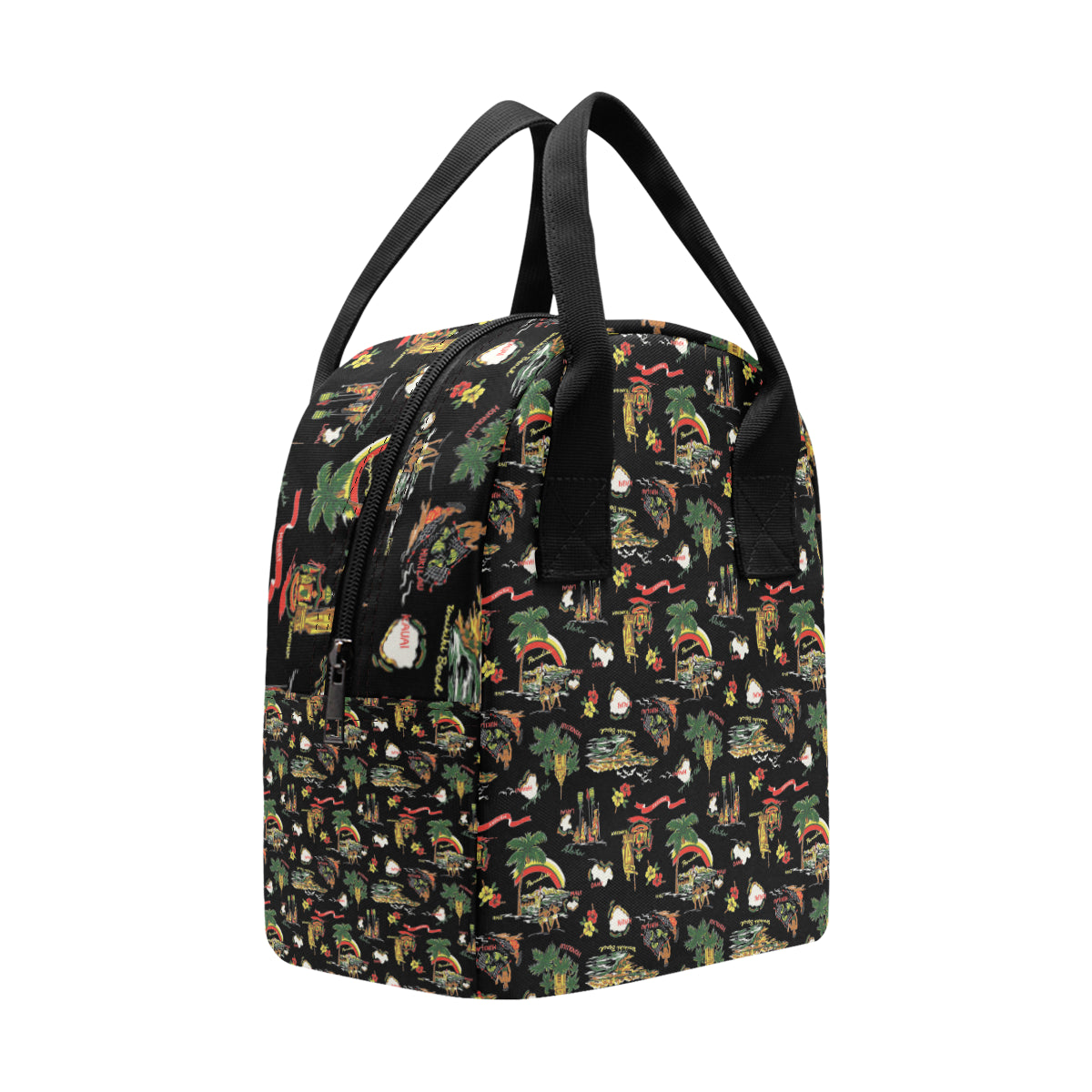 Hawaiian Island Themed Print Insulated Lunch Bag