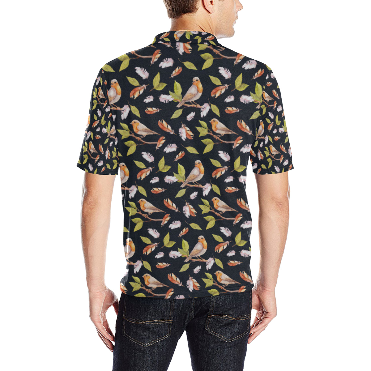Birds Pattern Print Design 02 Men Polo Shirt