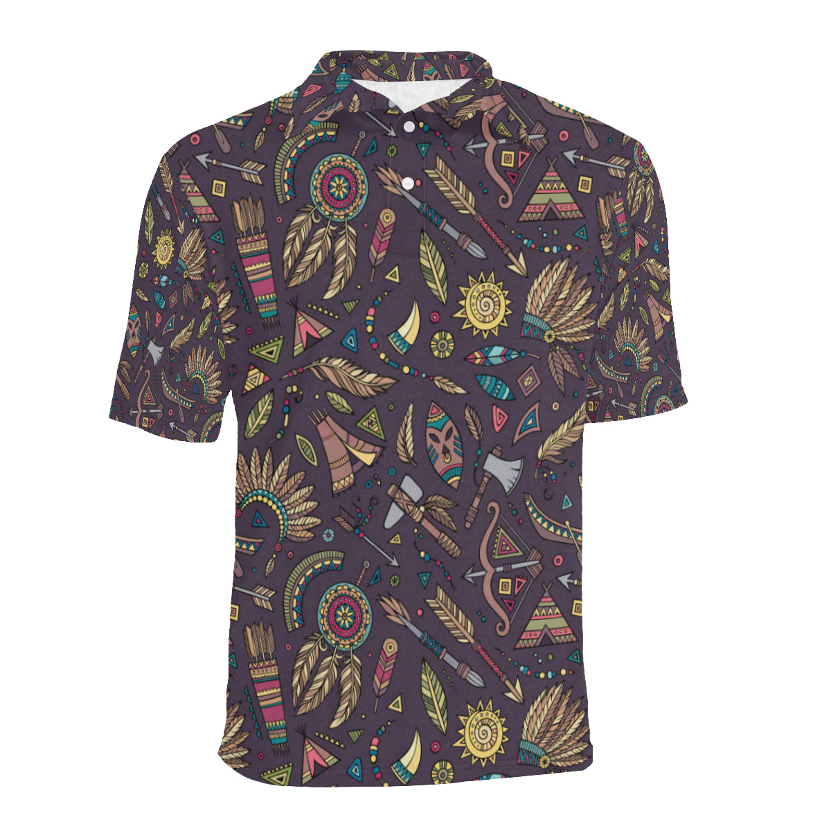 Tribal native american Aztec Men Polo Shirt