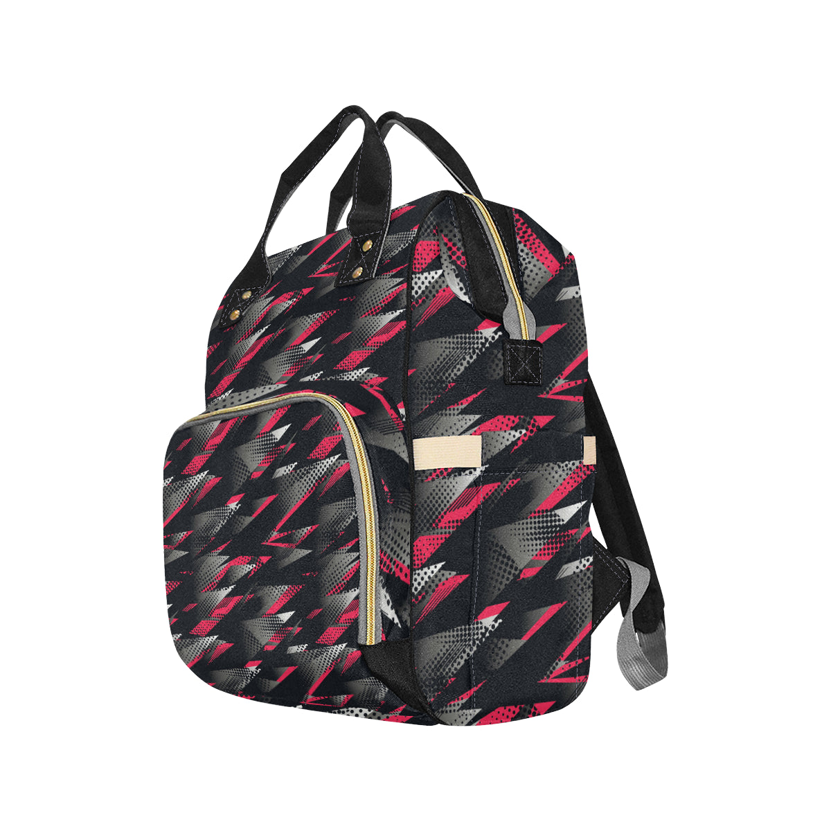 Racing Style Pattern Print Design A04 Diaper Bag Backpack