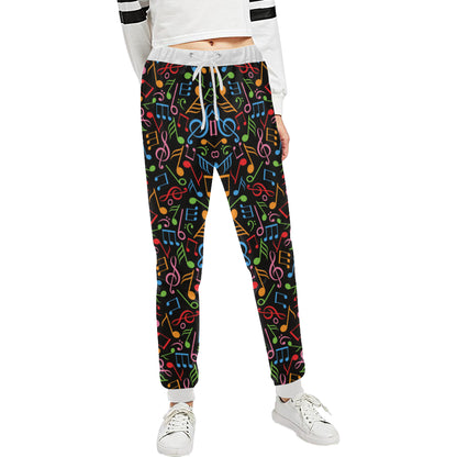 Music Note Colorful Themed Print Unisex Sweatpants
