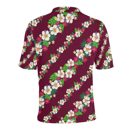 Hawaiian Themed Pattern Print Design H06 Men Polo Shirt