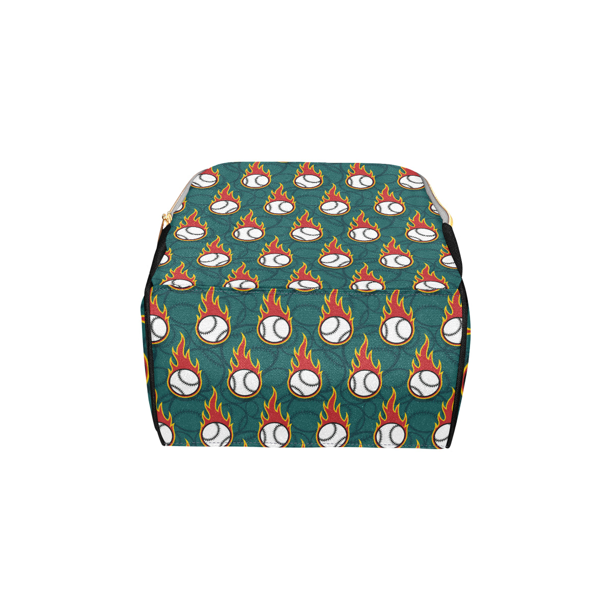 Baseball Fire Print Pattern Diaper Bag Backpack