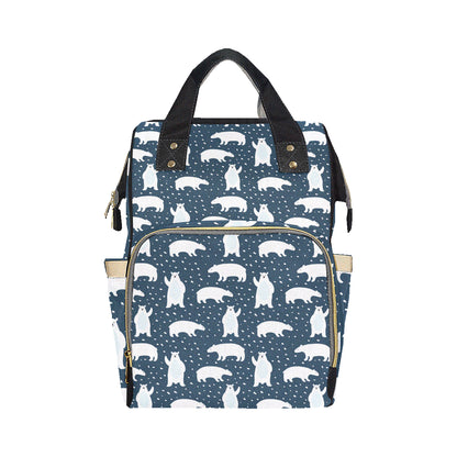 Polar Bear Pattern Print Design A02 Diaper Bag Backpack
