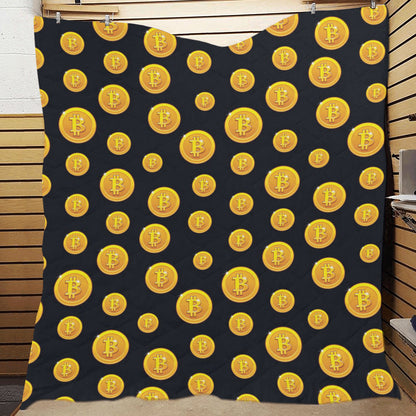 Bitcoin Pattern Print Design DO04 Premium Quilt