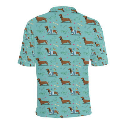 Dachshund Paw Decorative Print Pattern Men Polo Shirt