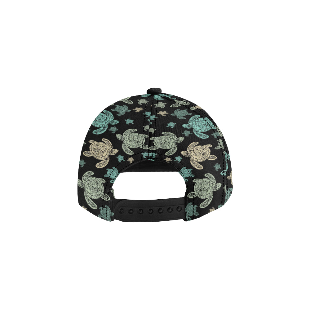 Sea Turtle Stamp Pattern Snapback Cap
