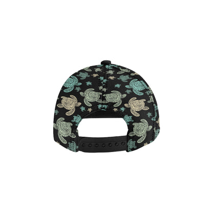 Sea Turtle Stamp Pattern Snapback Cap