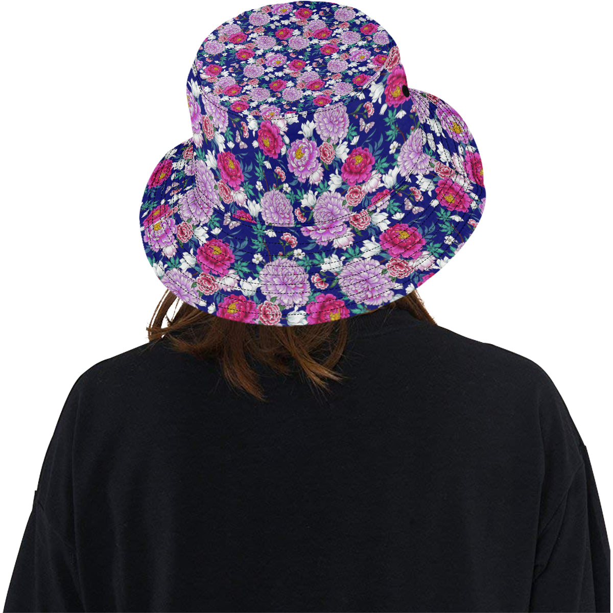 Dahlia Pattern Print Design DH013 Unisex Bucket Hat