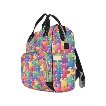 Puzzle Pattern Print Design A05 Diaper Bag Backpack