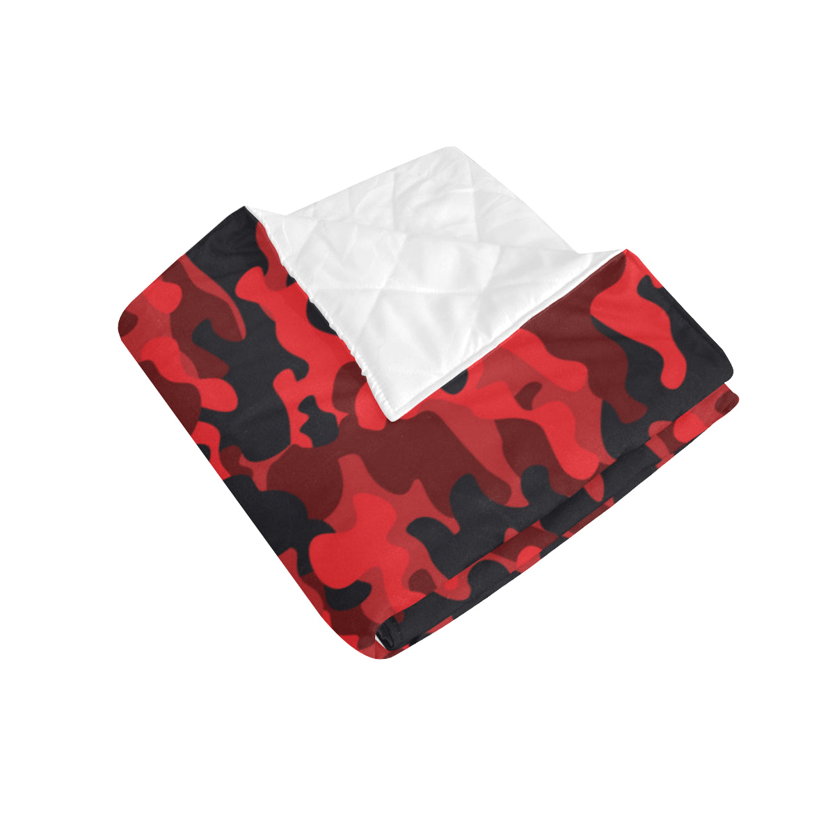 Camo Red Pattern Print Design 03 Premium Quilt