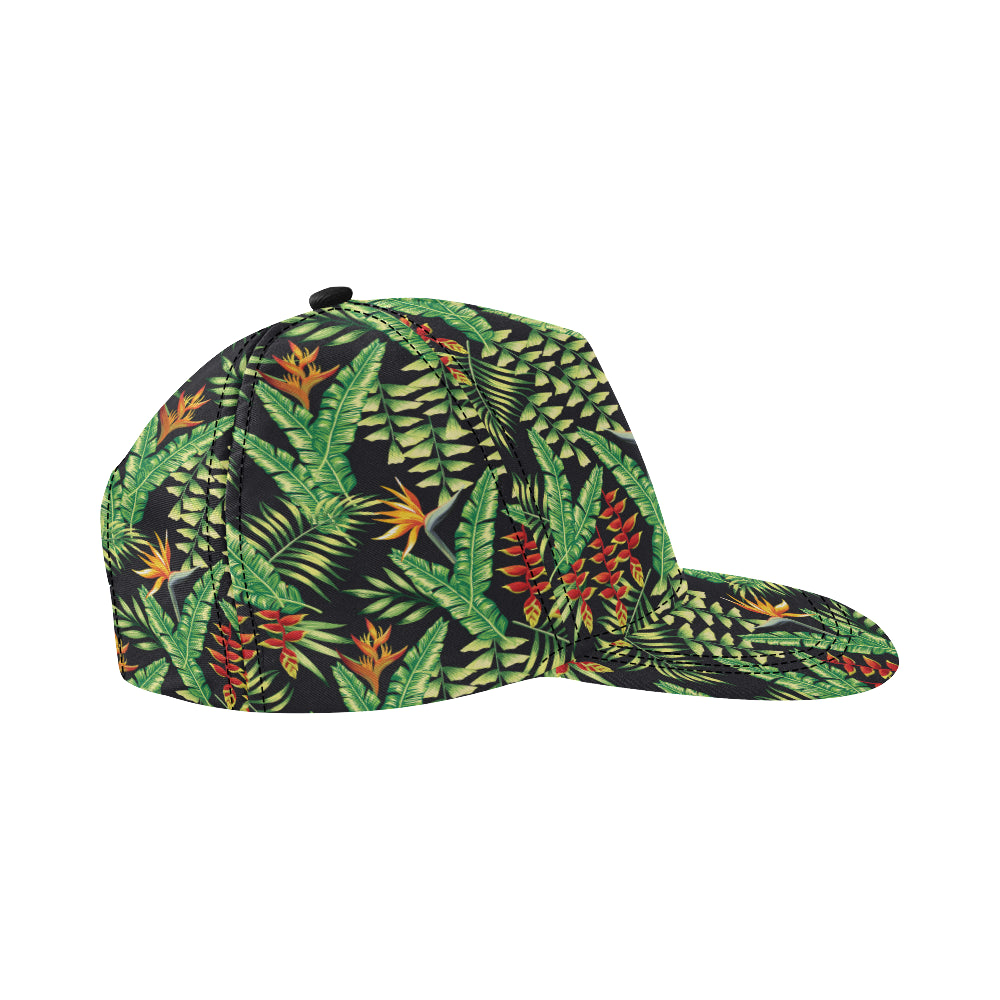 Hawaiian Flower Tropical Palm Leaves Snapback Cap