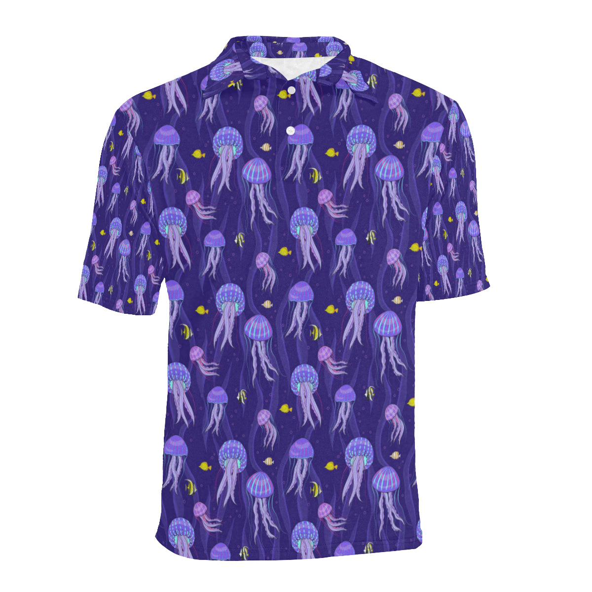 Jellyfish Style Print Men Polo Shirt