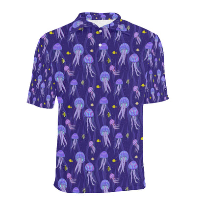 Jellyfish Style Print Men Polo Shirt