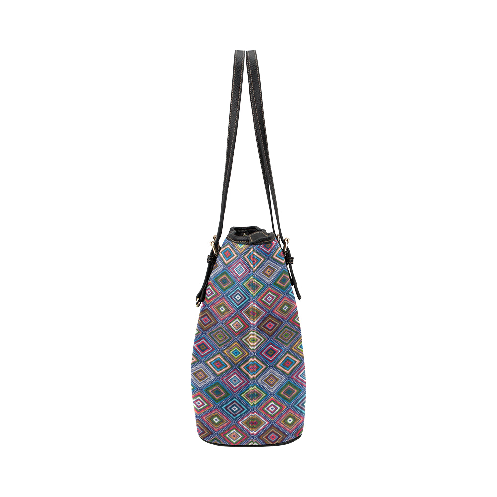 Southwestern Design Leather Tote Bag