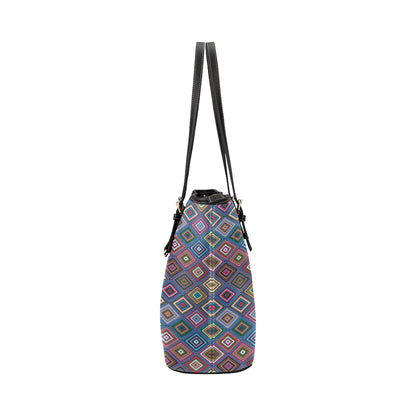 Southwestern Design Leather Tote Bag