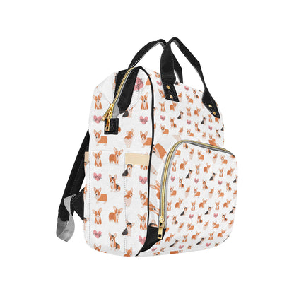 Cardigan Welsh Corgis Pattern Print Design 02 Diaper Bag Backpack