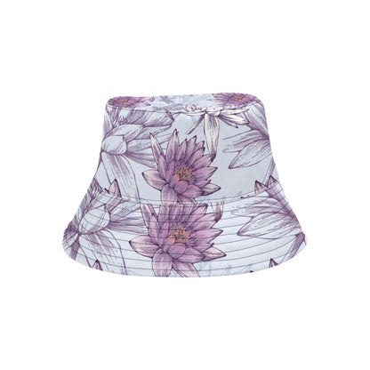 Water Lily Pattern Print Design WL01 Unisex Bucket Hat