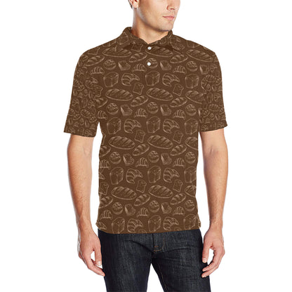 Bread Pattern Print Design 02 Men Polo Shirt