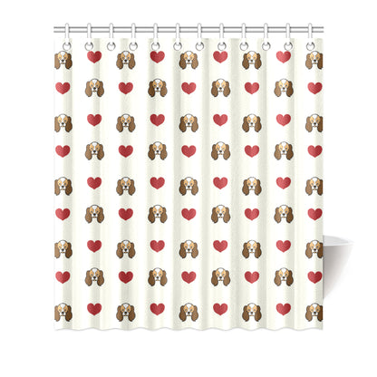 Cavalier King Charles Spaniels Pattern Print Desig Shower Curtain