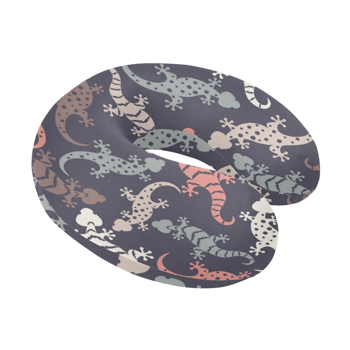 Gecko Pattern Print Design 02 U-Shaped Travel Neck Pillow