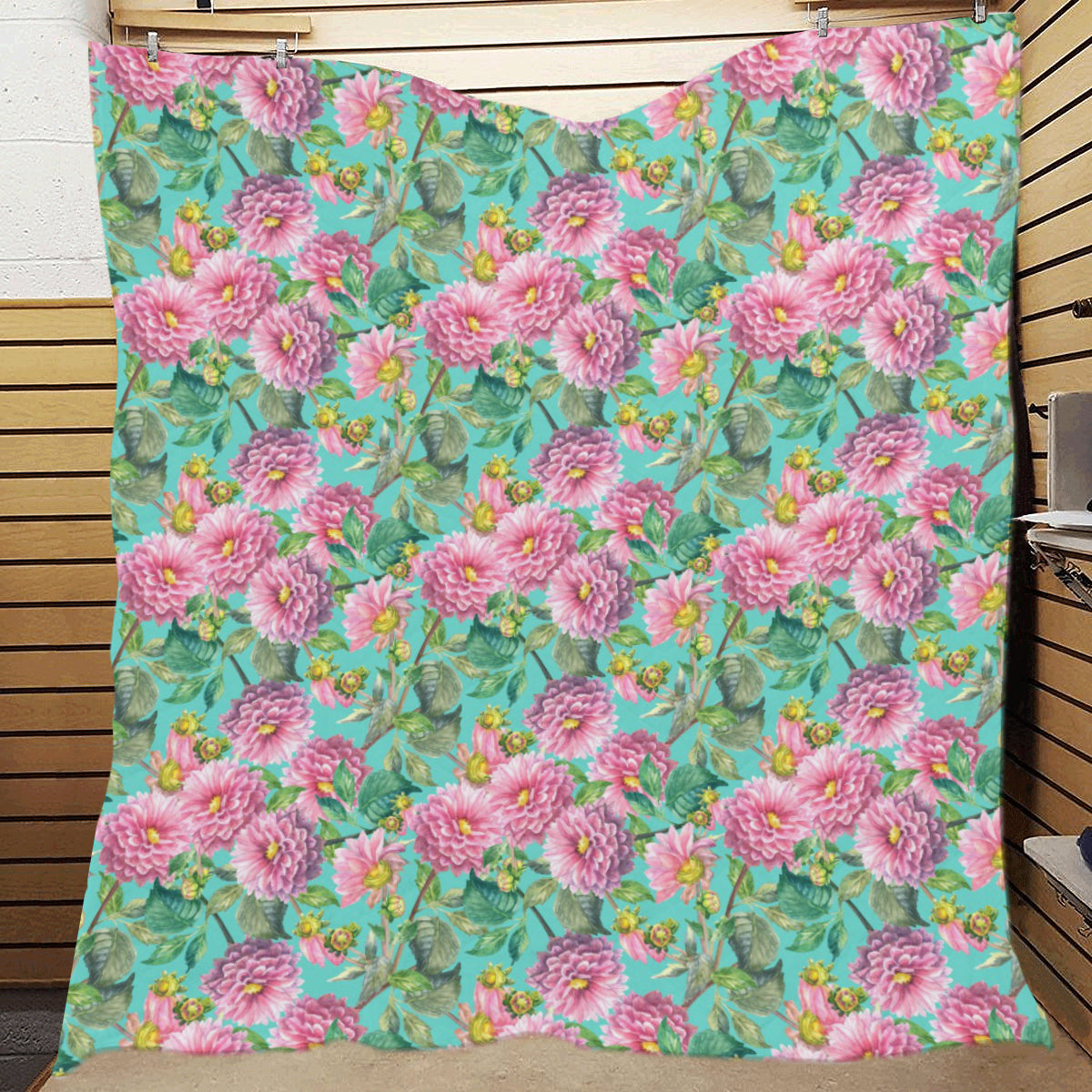 Dahlia Pattern Print Design DH07 Premium Quilt
