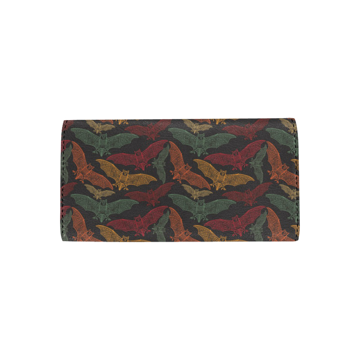 Bat Tribal Pattern Print Design 03 Women's Trifold Wallet