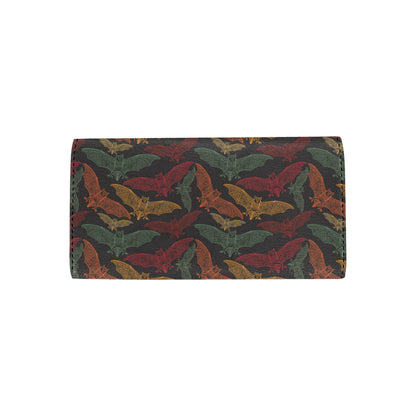Bat Tribal Pattern Print Design 03 Women's Trifold Wallet