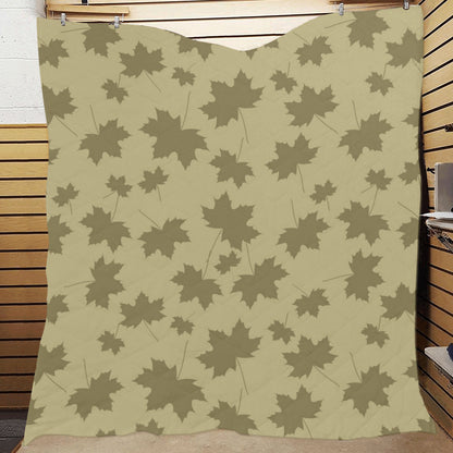 Maple Leaf Pattern Print Design 01 Premium Quilt