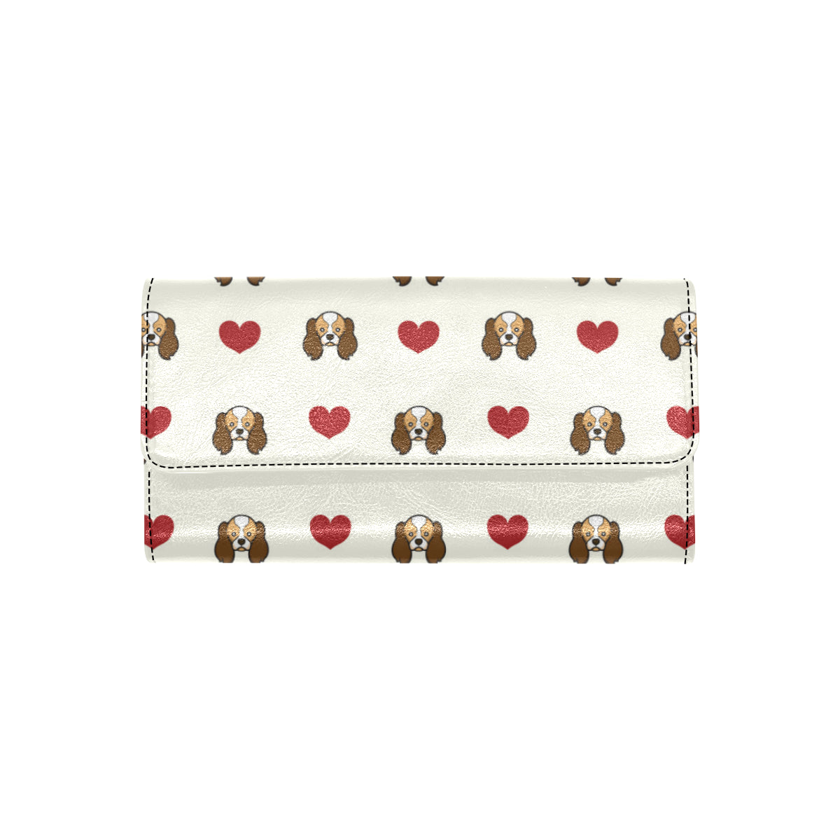 Cavalier King Charles Spaniels Pattern Print Desig Women's Trifold Wallet